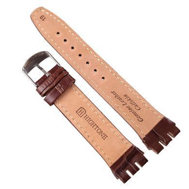 Кожаный ремешок для часов Swatch коричневый ширина 19 мм Hightone HT-905